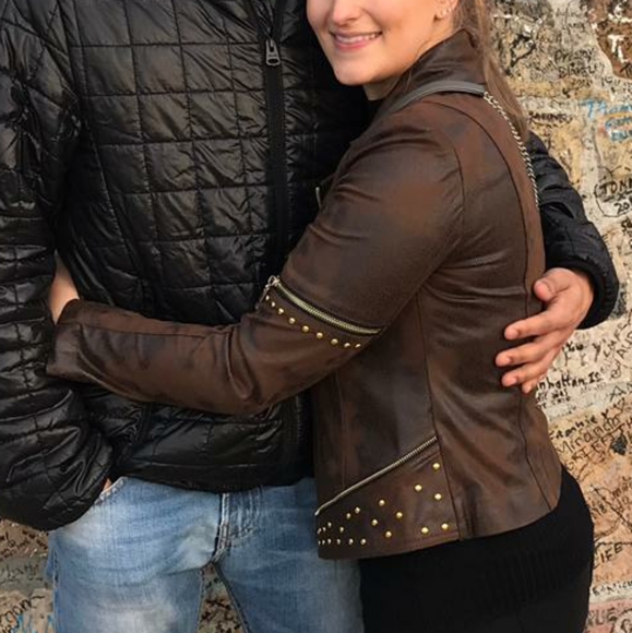 Lena Gabrielle Brown Moto Jacket - Picture 10 of 10